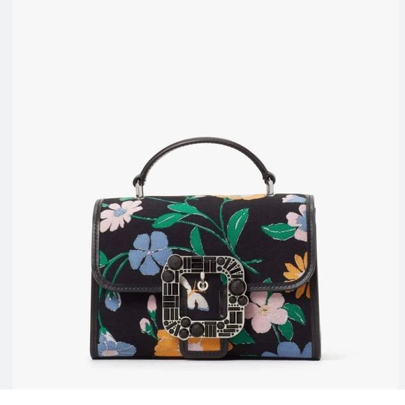 kate spade Handbags - Kate Spade Lovitt Buckled Floral Jacquard Small Top Handle Crossbody

black mult